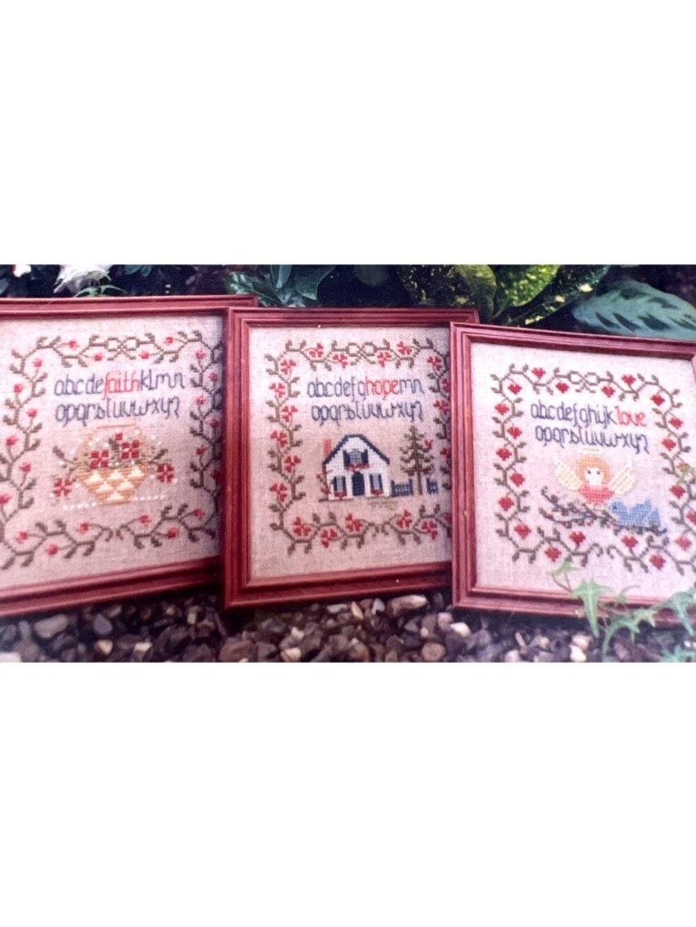 RARE Faith Hope & Love Cross-Stitch Pattern Counted Thread Design